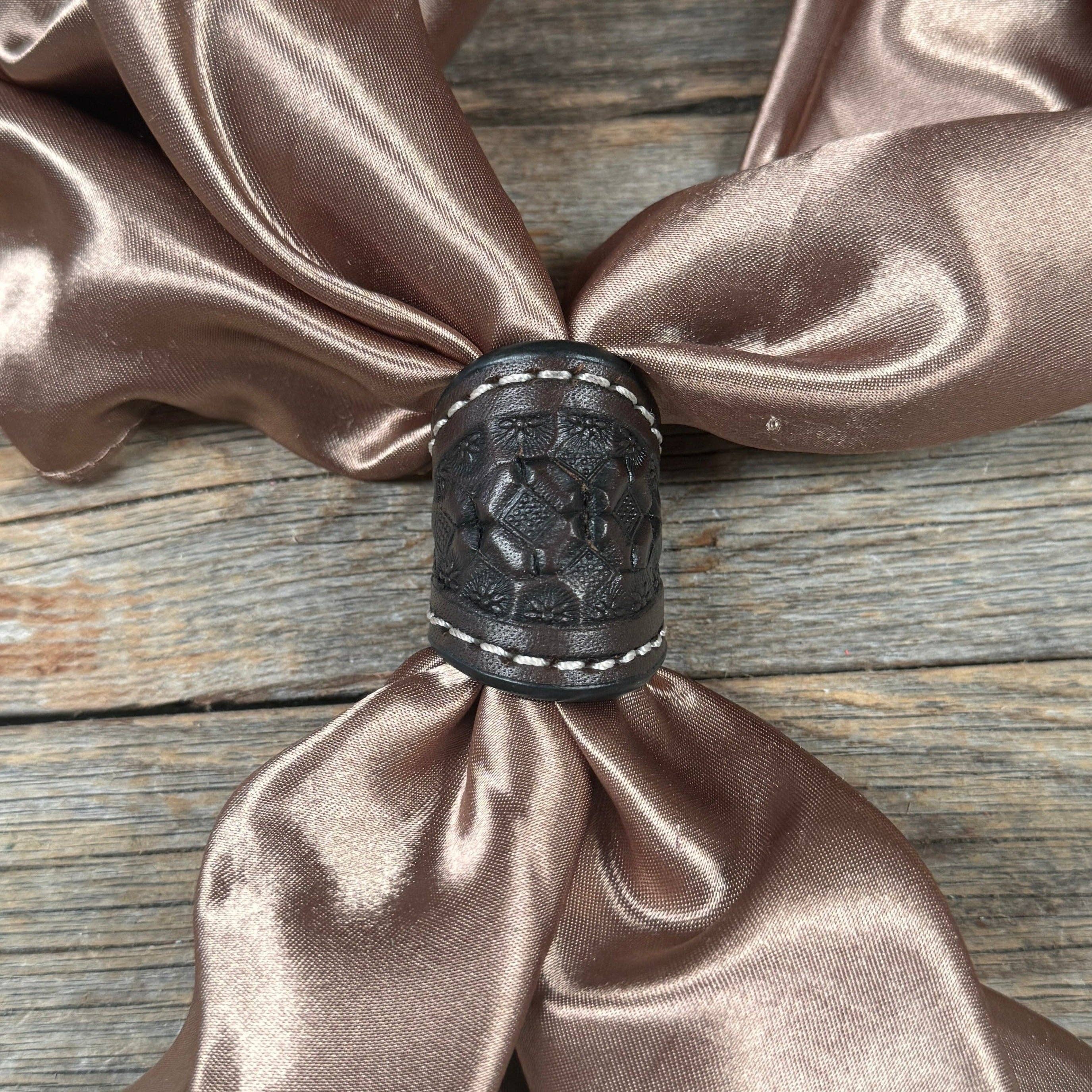 Tooled Leather Wild Rag Slides - Assorted