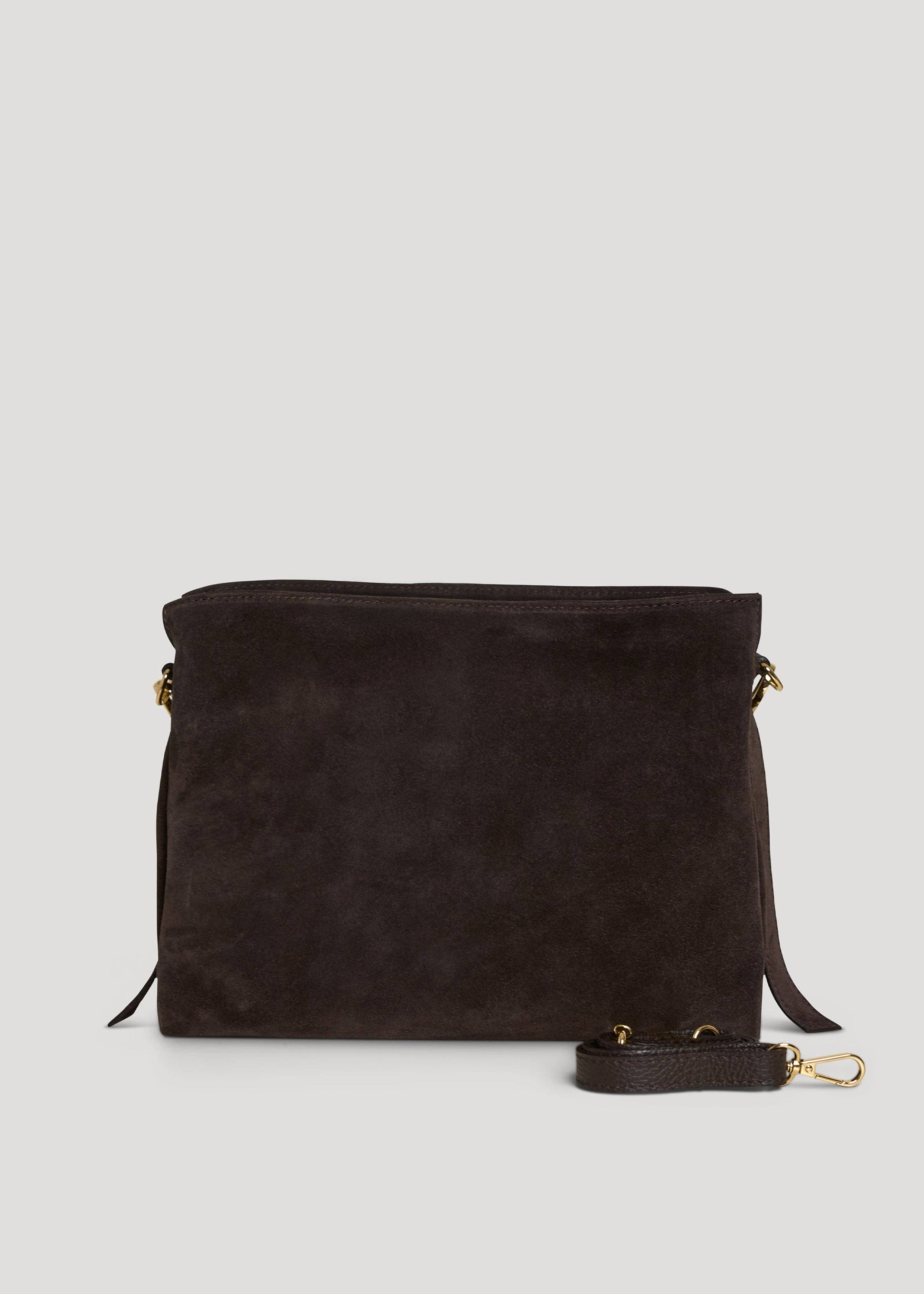 Braid Bag in Dark Brown Suede and Dollar Leather