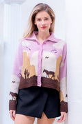 Knit horse cardigan