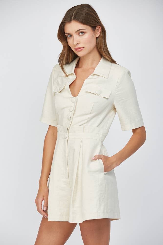 Sophia Linen Romper