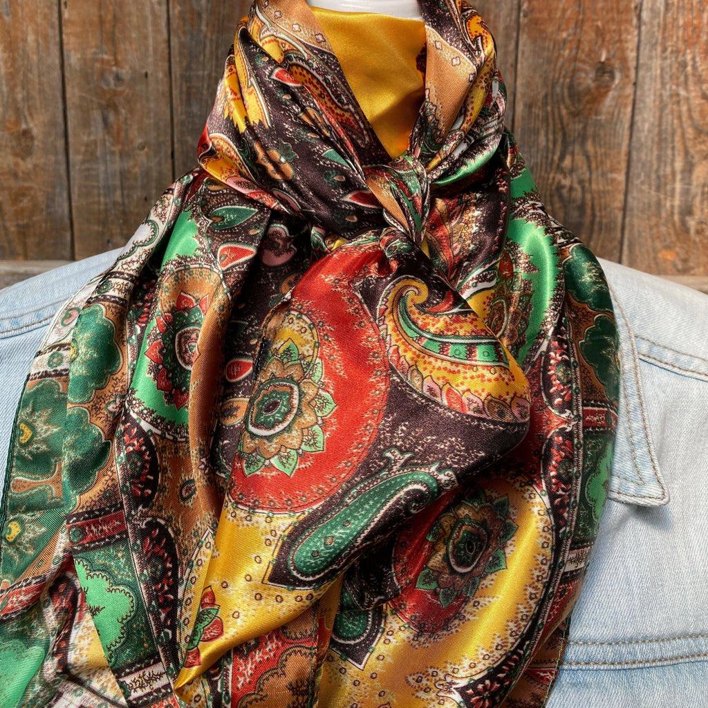 35X35"  Multi-Colored Paisley Wild Rag/Scarf