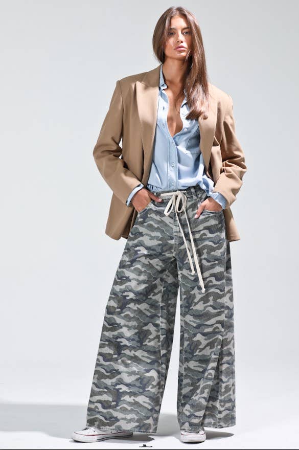 Wide Leg Camo Pants