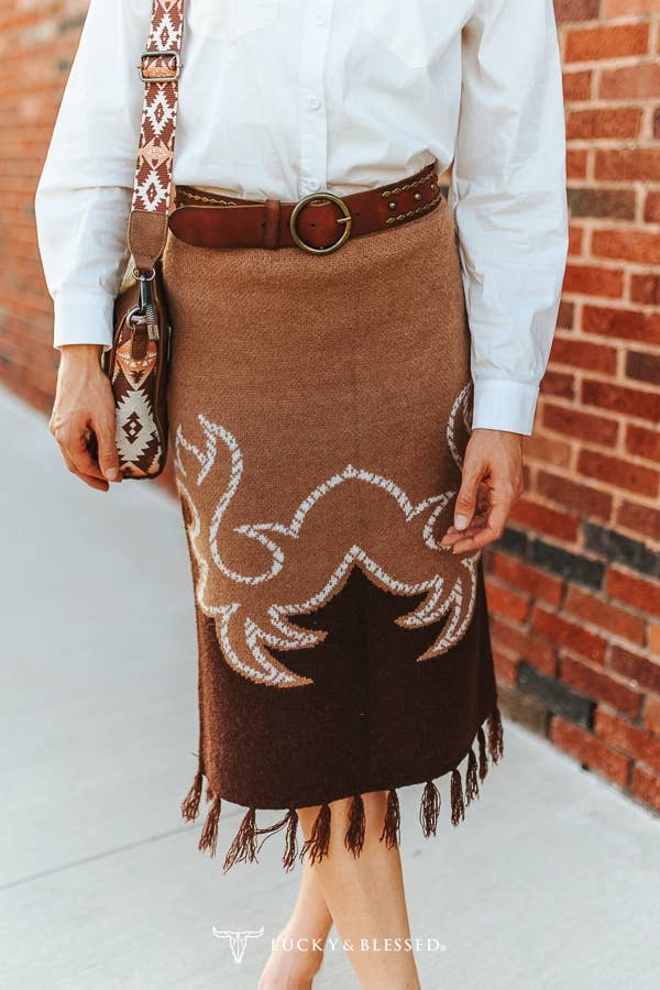Aztec Knit Sweater Skirt