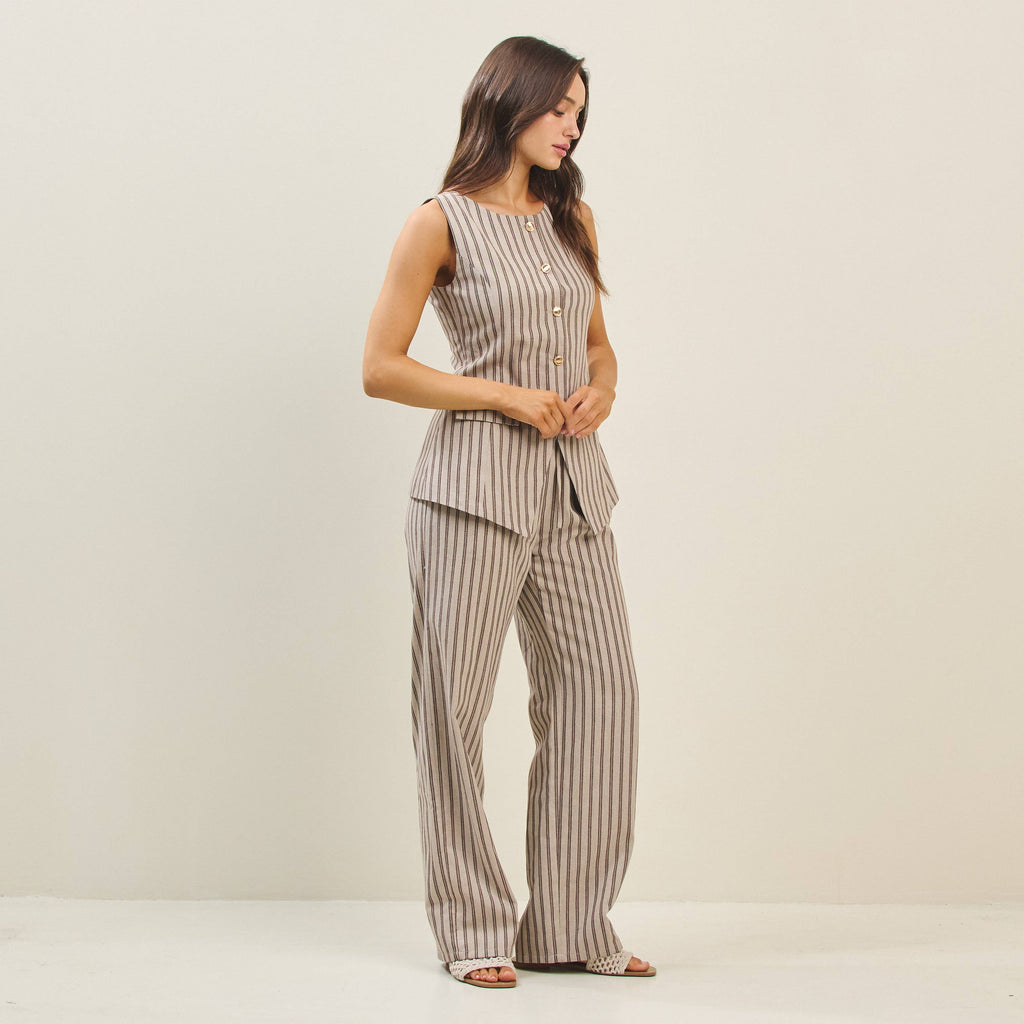 Striped vest & pants set