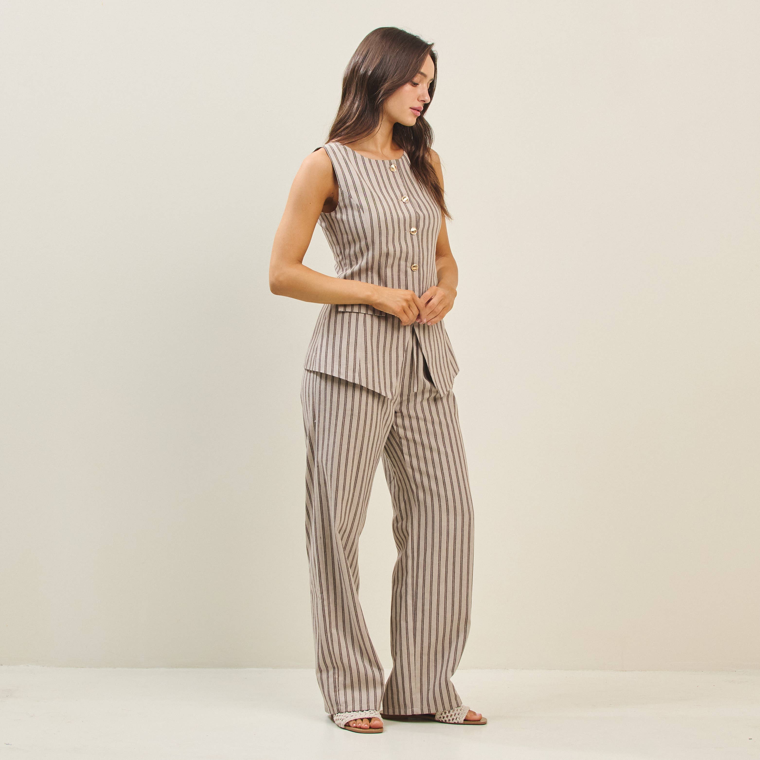 Striped vest & pants set