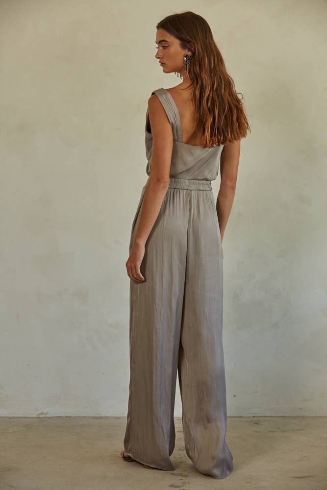 Satin Cowl Neck Jumpsuit