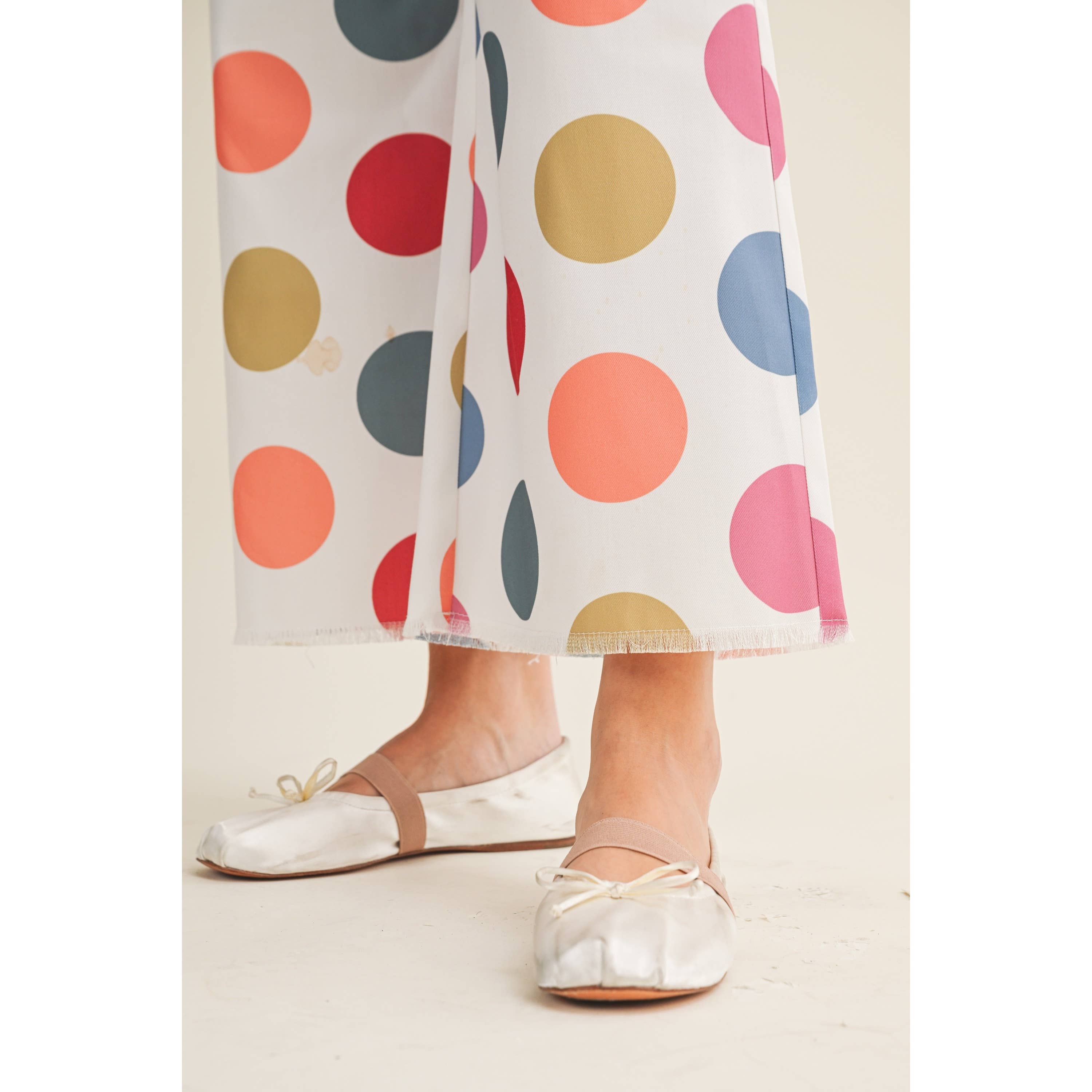 Polka Carnival Wide Leg Tailored Pants