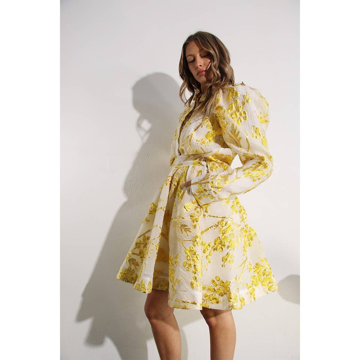 BUTTON DOWN BLOUSE WITH TULLE INNER SKIRT SET