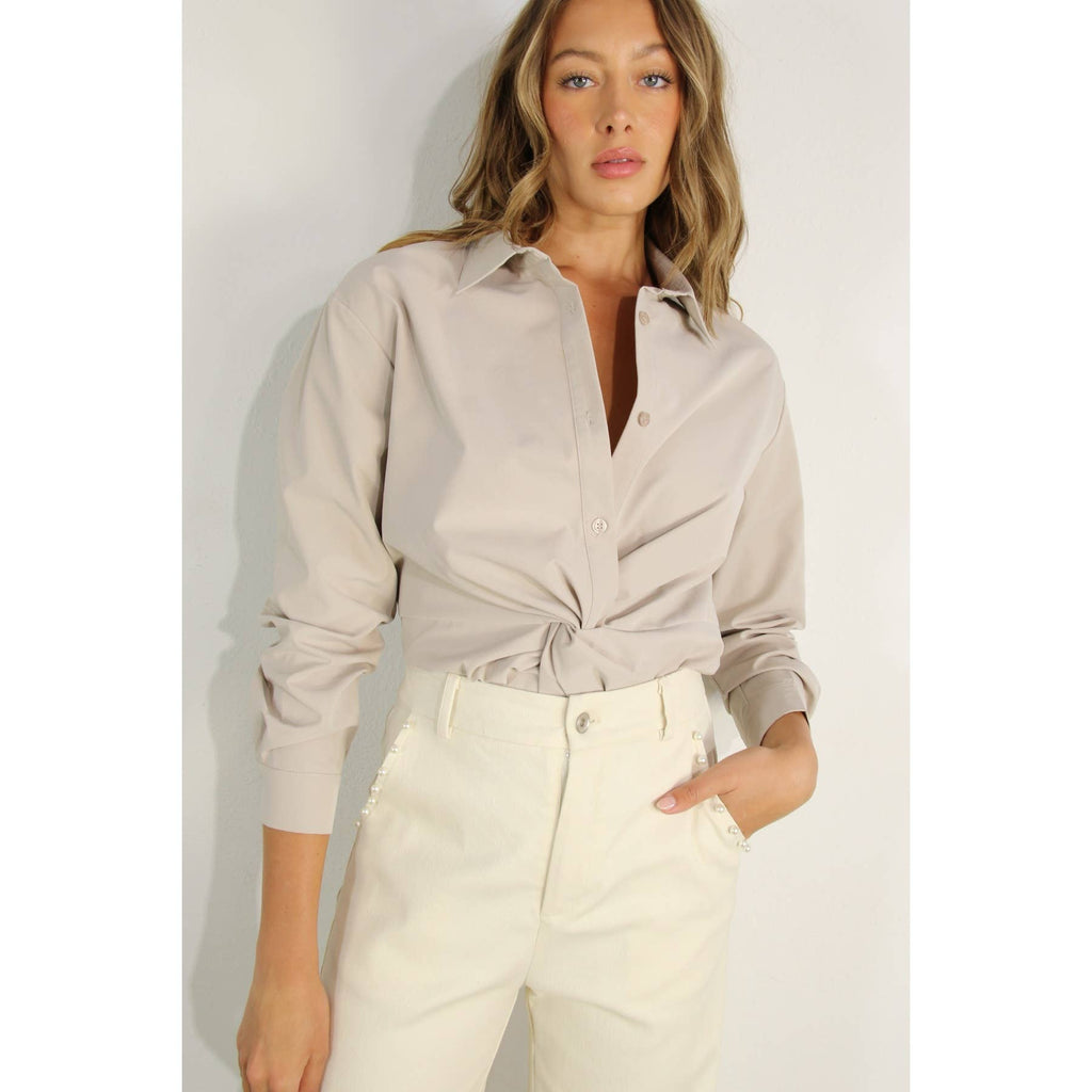 FRONT TWIST BOTTON DOWN SHIRTS