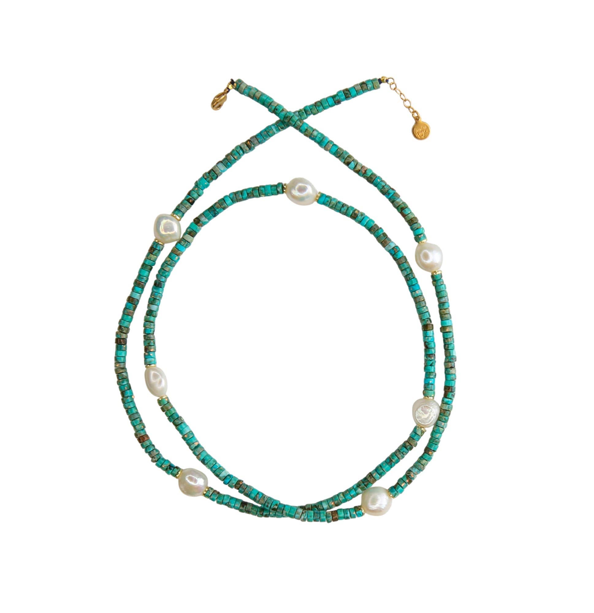 Mambo Long Necklace in Turquoise