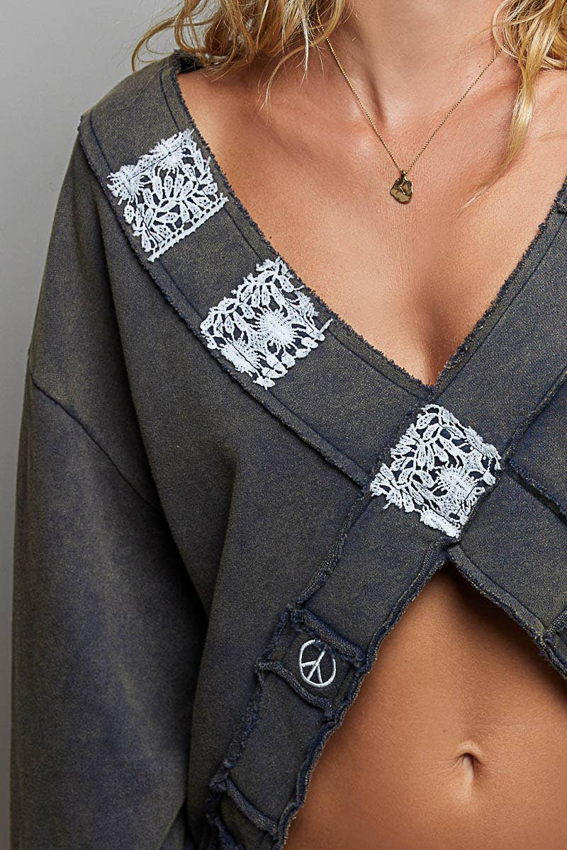Cross Wrap Terry Top