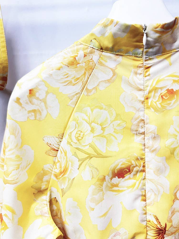 Lantern Sleeve Belted Dress