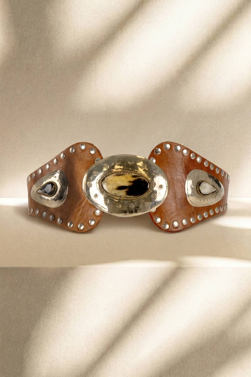 Atlas Leather Sash Belt. Light Brown