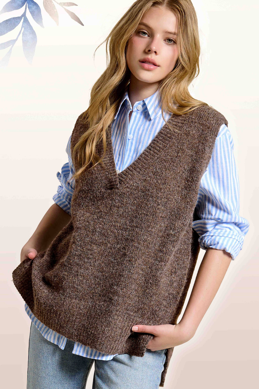 Oversized Soft Sweater Vest