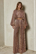 METALLIC PALAZZO PANTS
