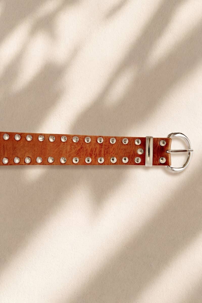 Atlas Leather Sash Belt. Light Brown