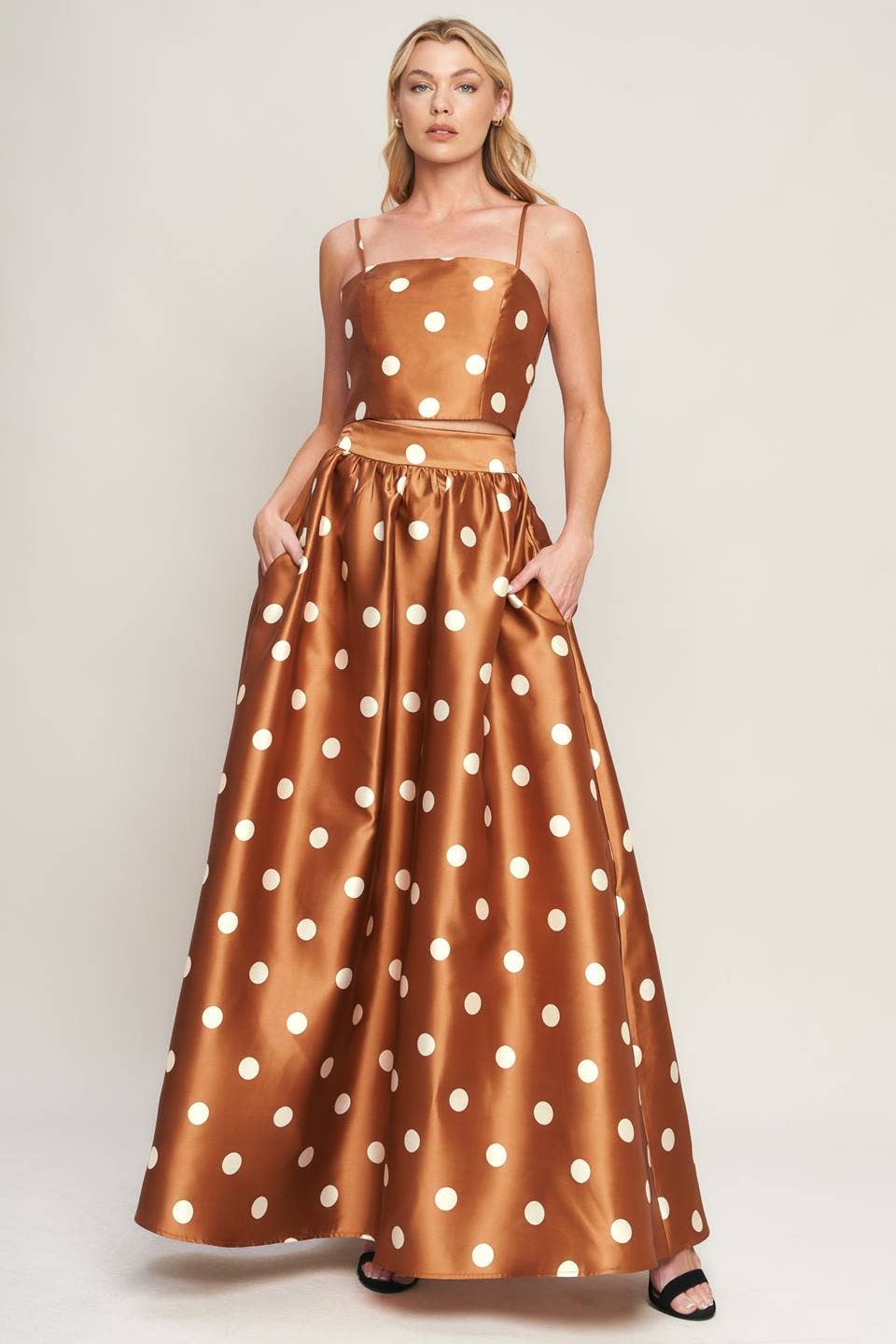 Polka Dot full maxi skirt -
