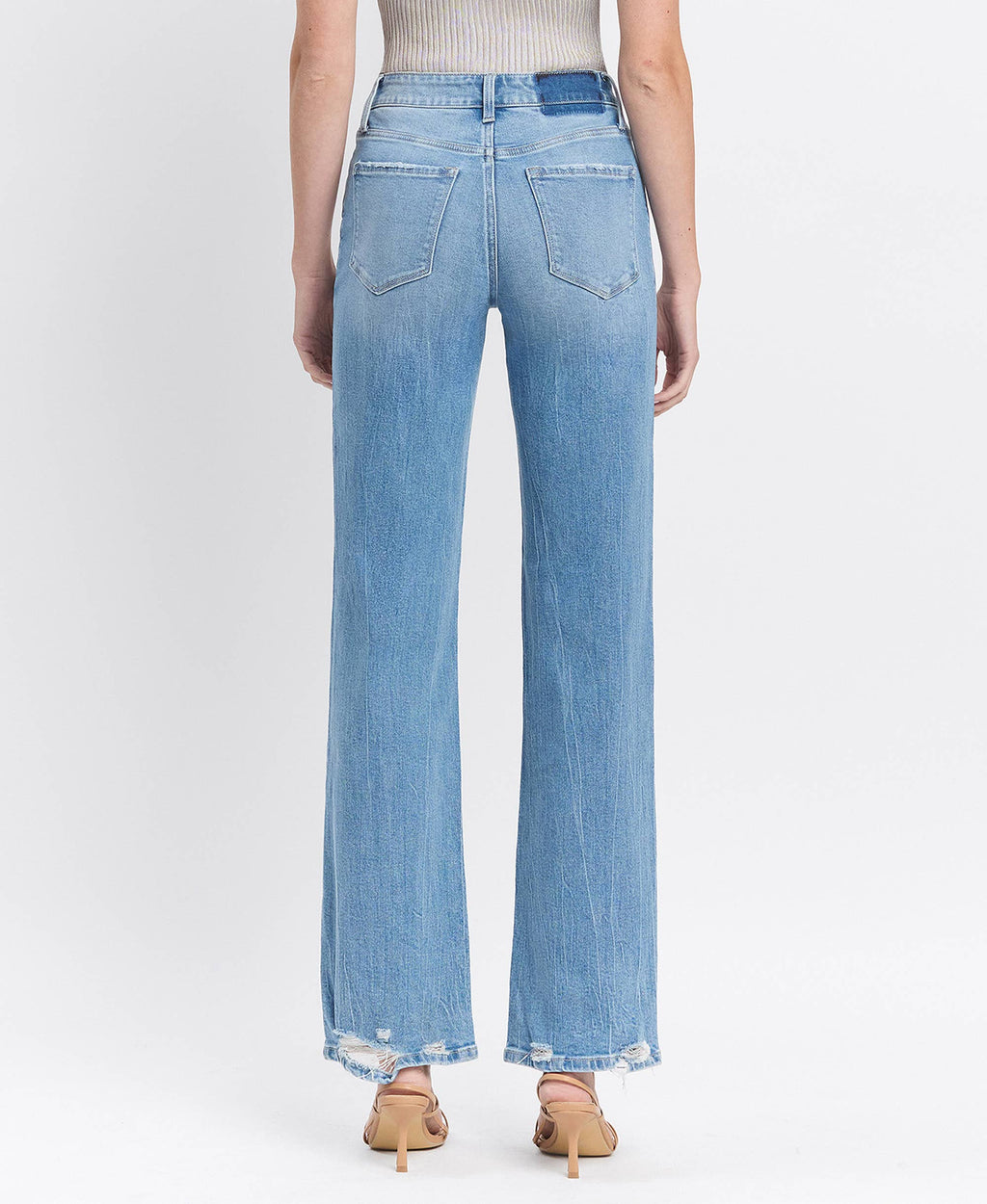 HIGH RISE SLIM WIDE JEANS