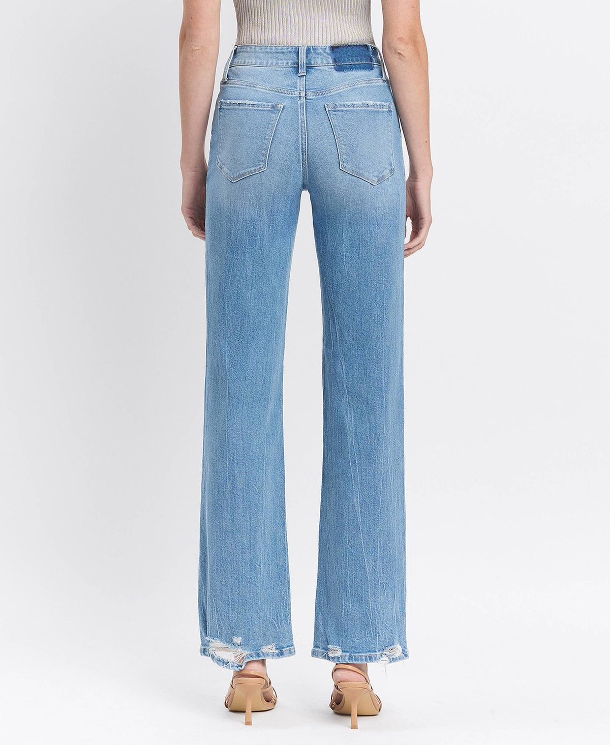 HIGH RISE SLIM WIDE JEANS