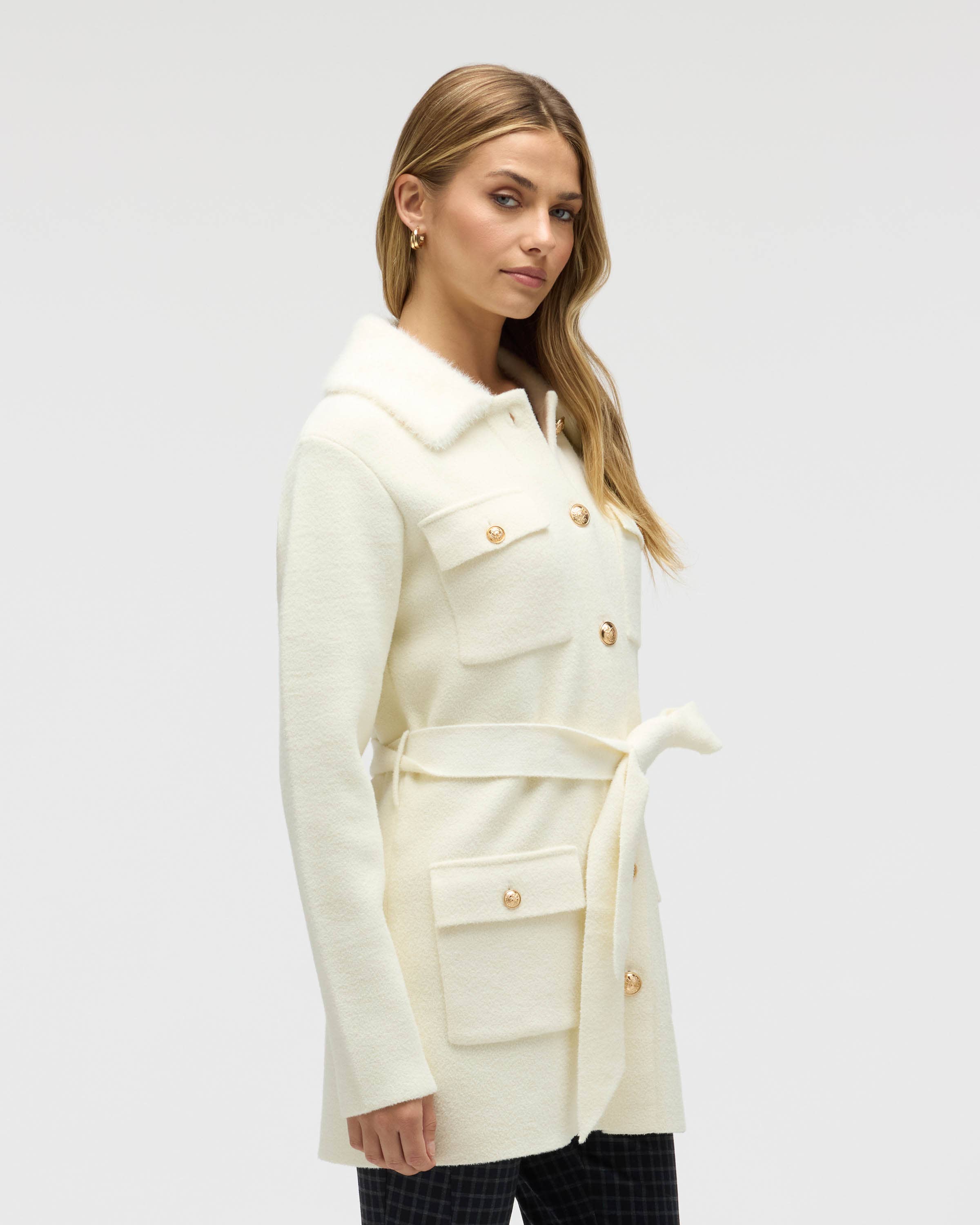 MINK EYELASH BELTED COATIGAN JACKET