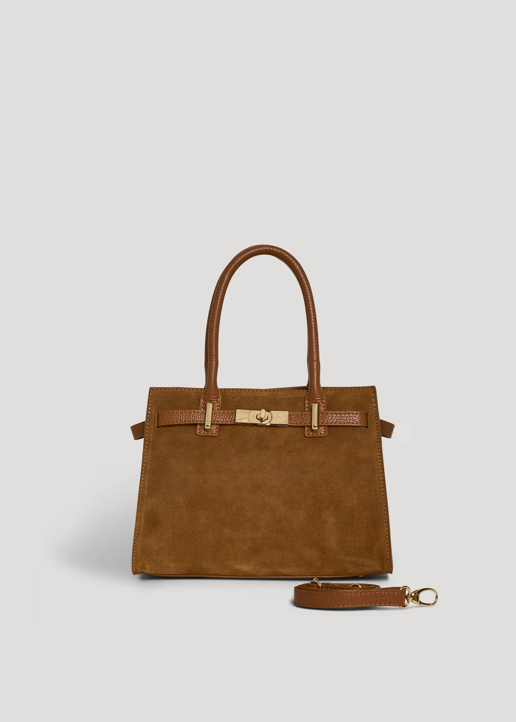 Grace Bag in Tan Suede and Togo Leather