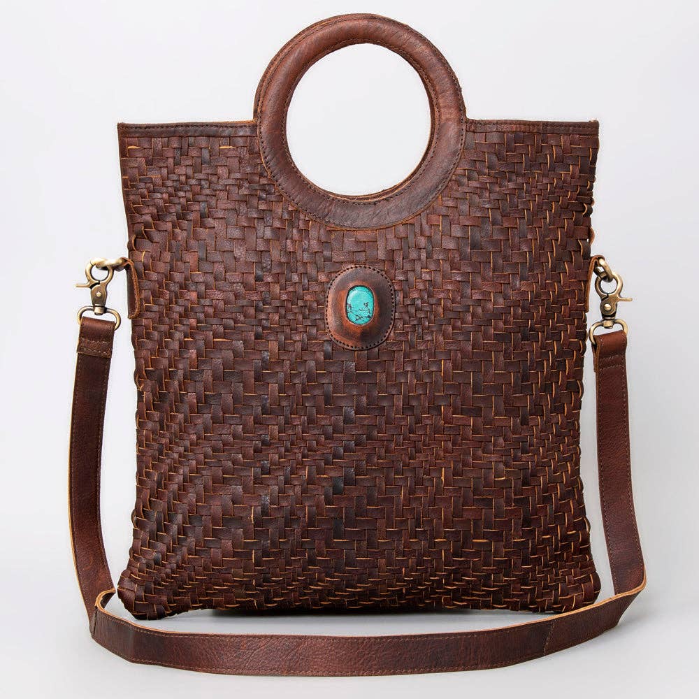 Handwoven Leather Tote Bag