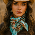 Turquoise Paisley Wild Rag / Scarf
