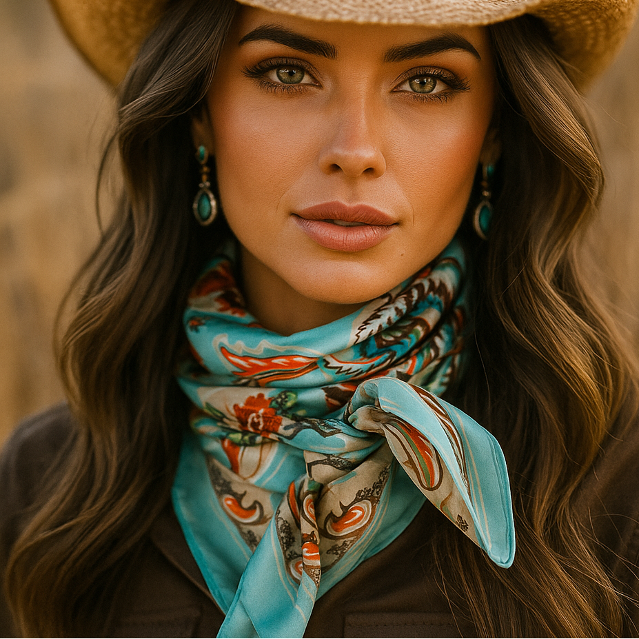 Turquoise Paisley Wild Rag / Scarf