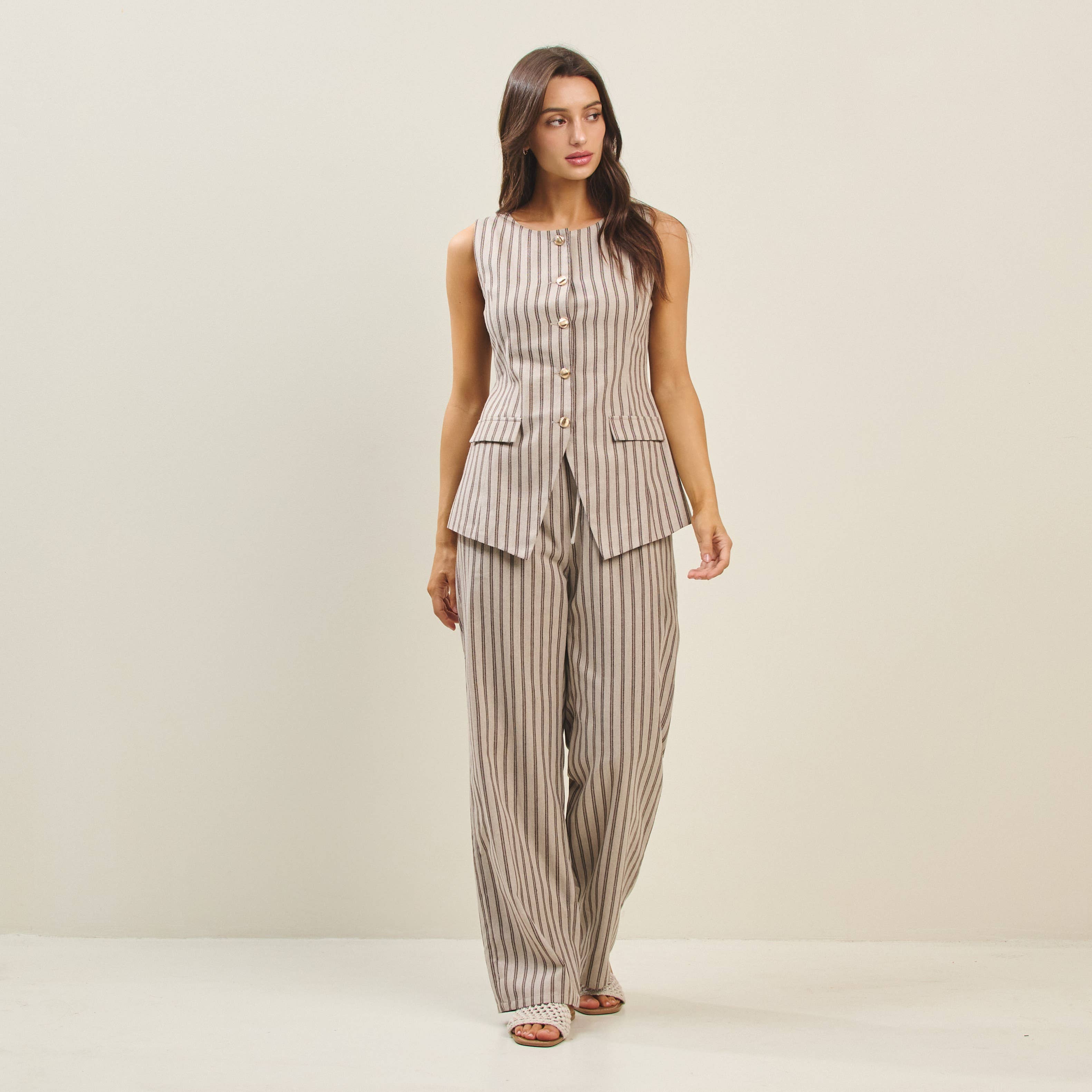 Striped vest & pants set