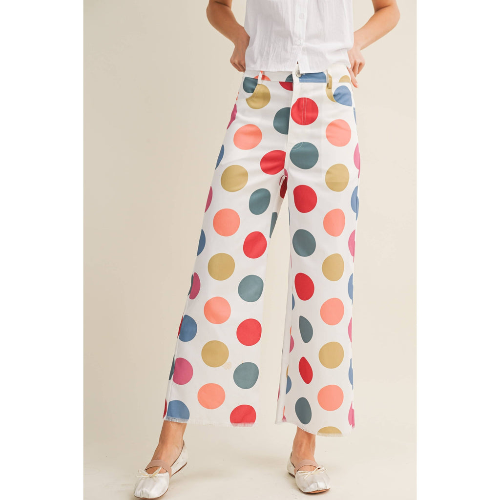 Polka Carnival Wide Leg Tailored Pants