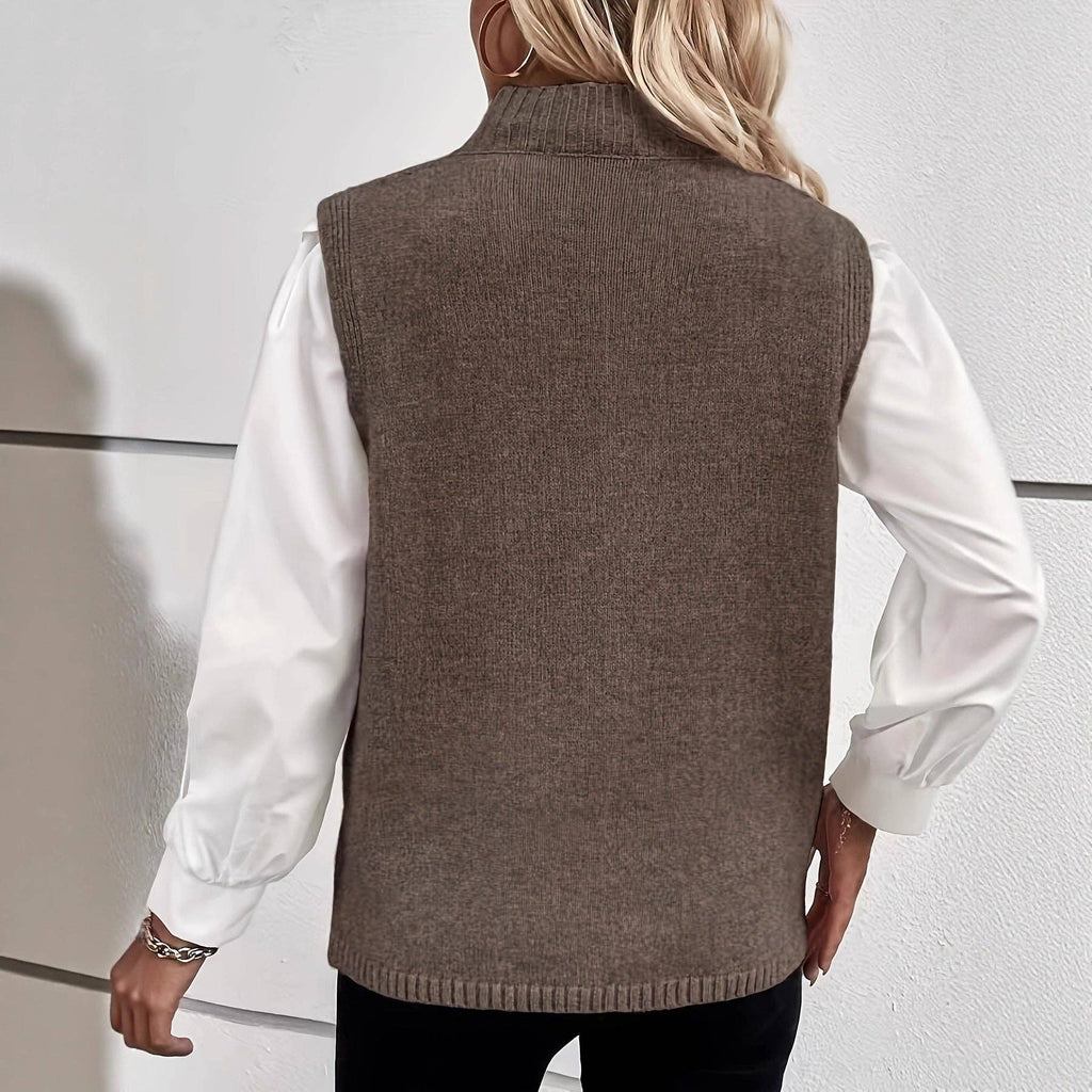 Slit Vest Lightweight Brown