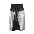 Handmade Sheepskin and Jacquard Skirt