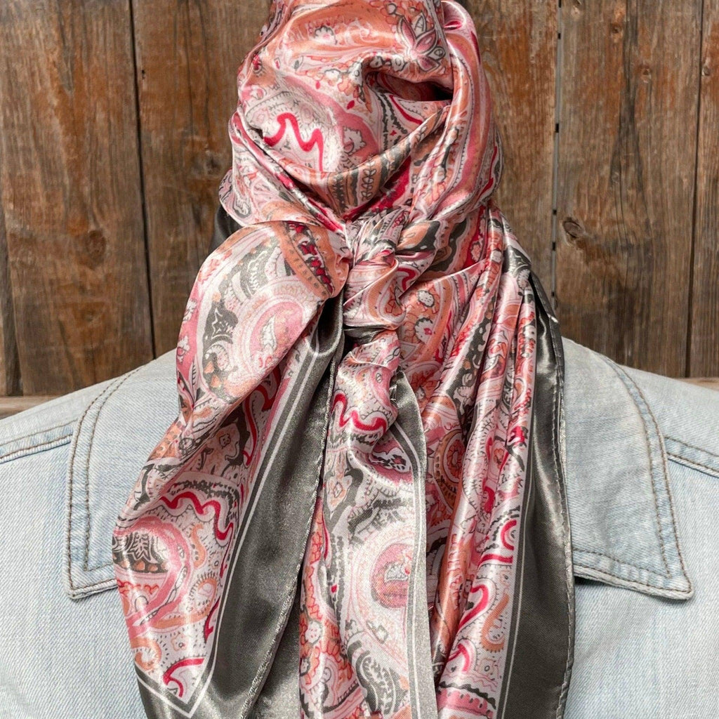 Pink & Grey Paisley Wild Rag/Scarf