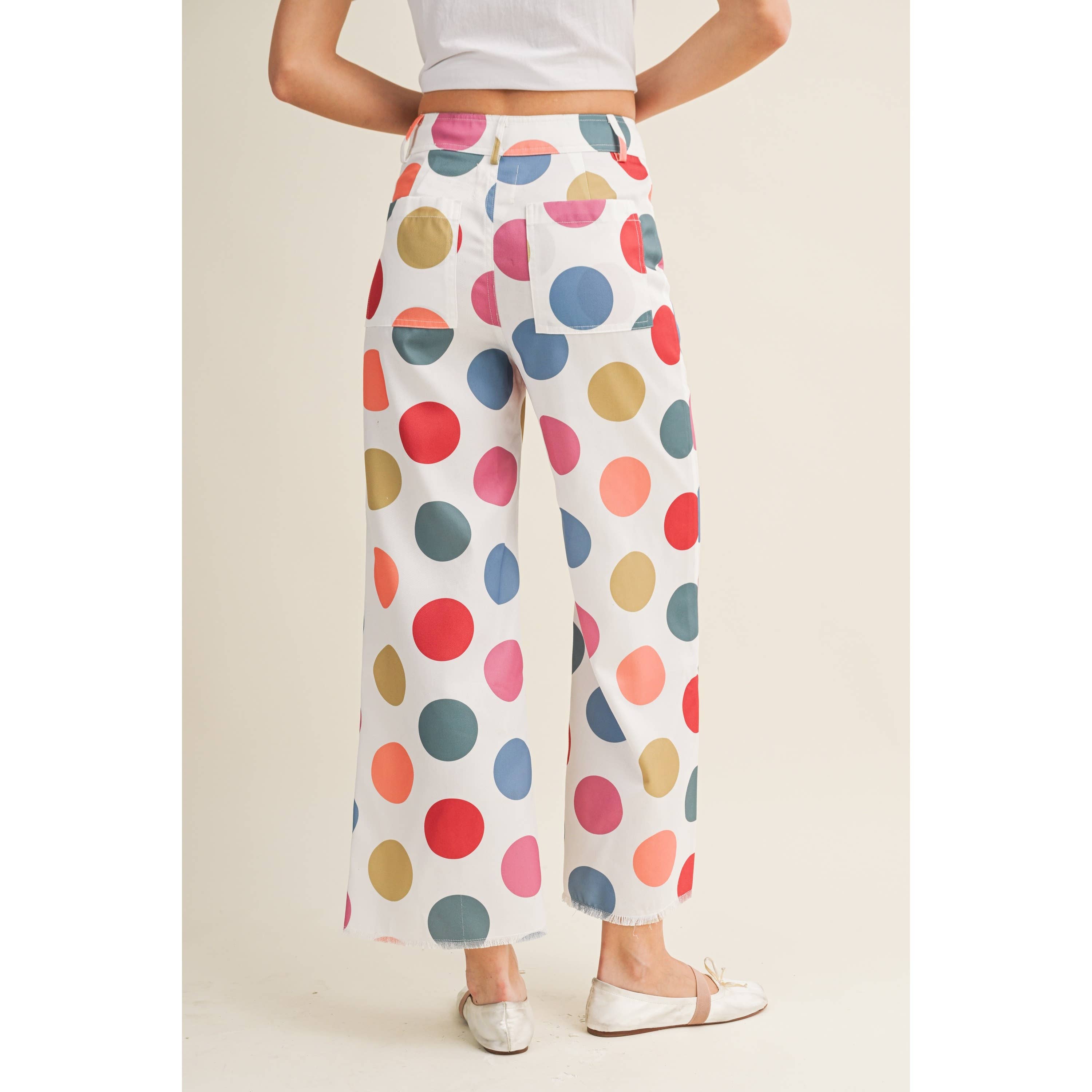 Polka Carnival Wide Leg Tailored Pants