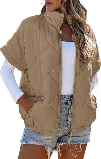 Short Sleeve Quilted Jacket