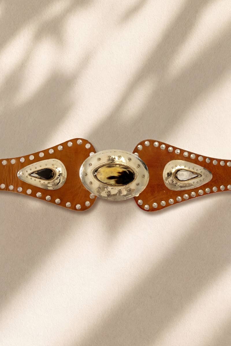 Atlas Leather Sash Belt. Light Brown