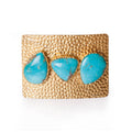 Turquoise and Hammered Gold Belt Buckle