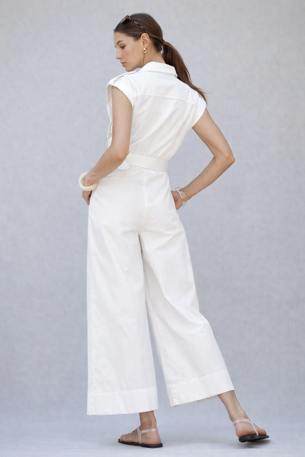 Structured Utility Belted Jumpsuit