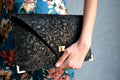 3D Black Symmetria Leather Clutch