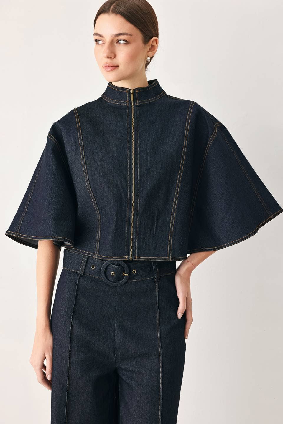 A denim capelet top - FJ1468B