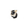 The Lock Black Patent Leather & Gold Ring