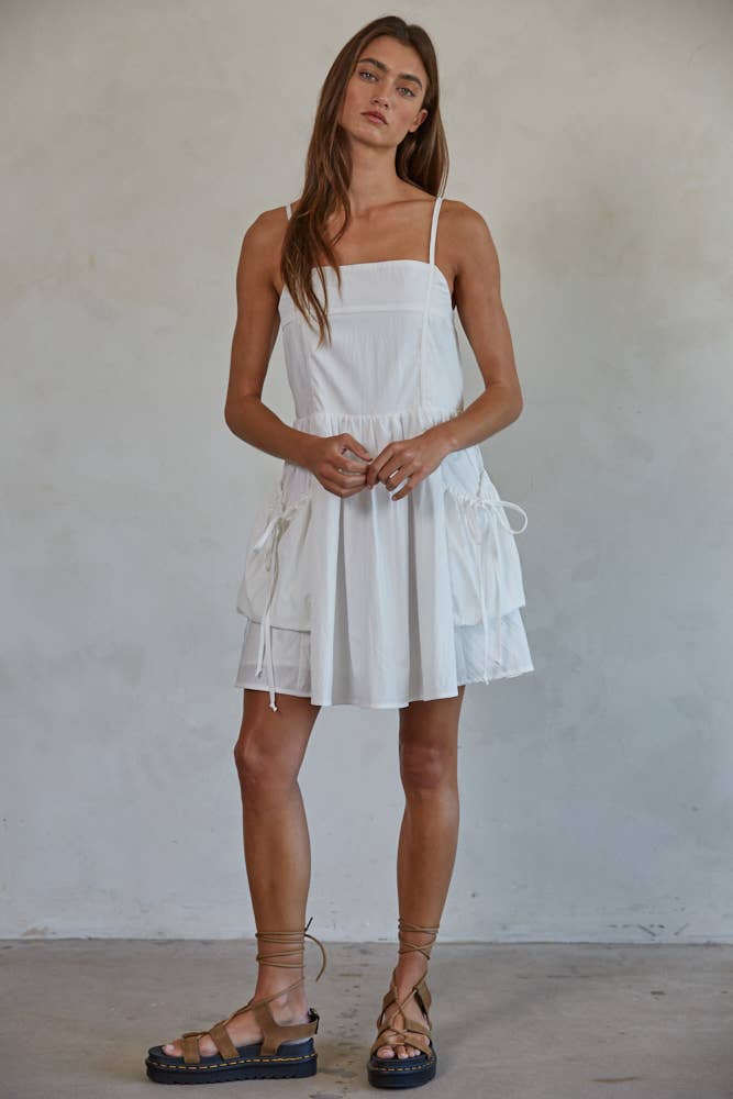 Square Neck Flare Mini Dress