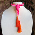 Longhorn Bolo Flamingo Pink with Neon Pink & Orange
