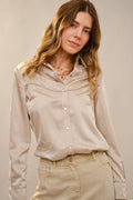 Satin Western Embroidered Snap Shirt
