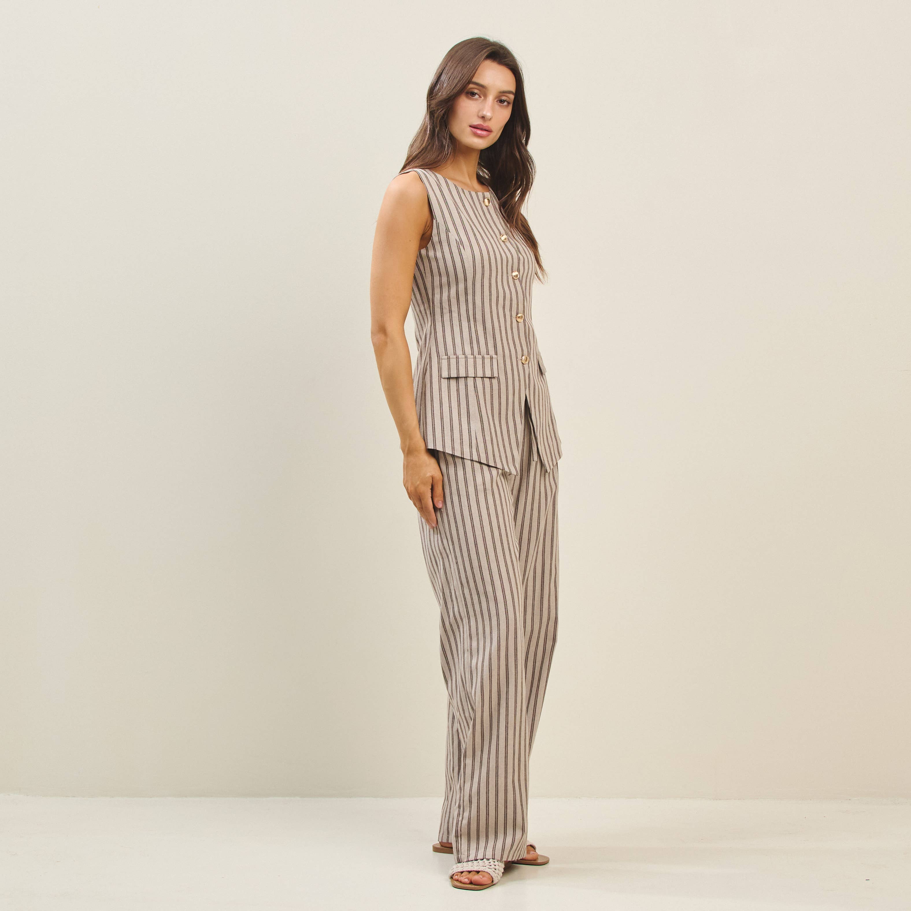Striped vest & pants set