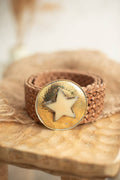 BROWN LEATHER BELT STAR