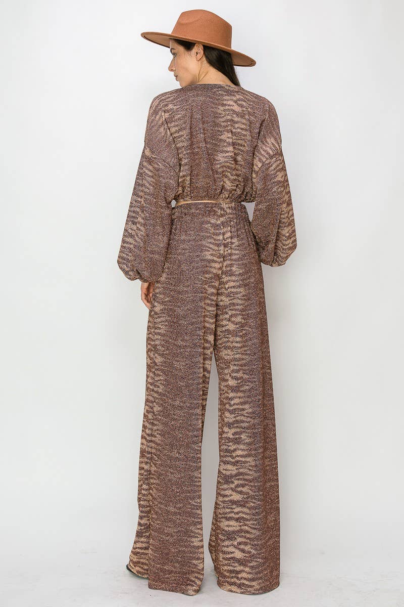 METALLIC PALAZZO PANTS
