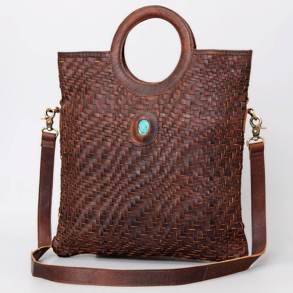 Handwoven Leather Tote Bag