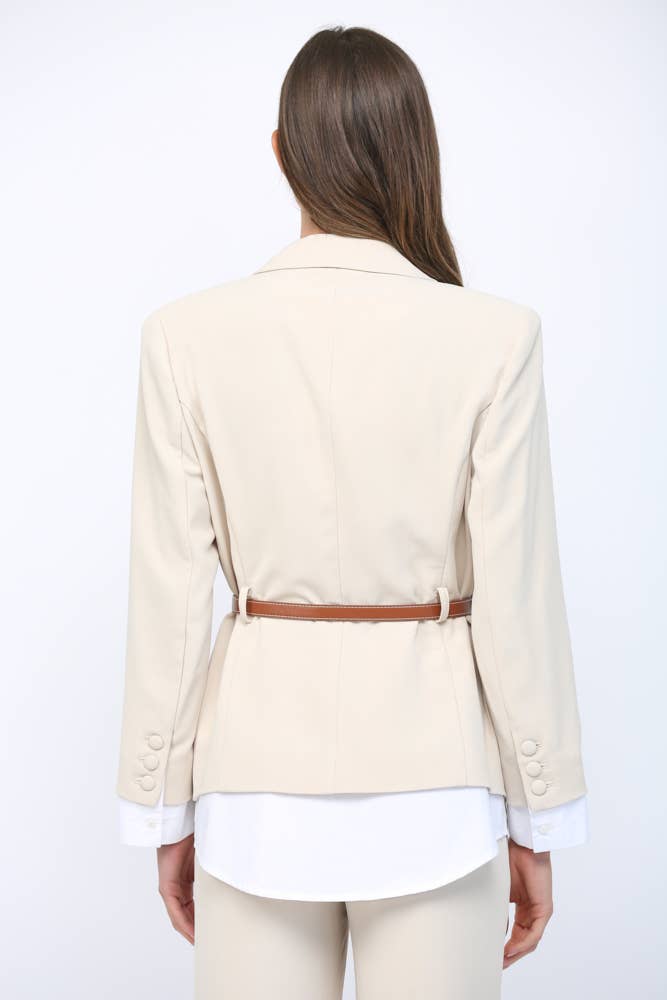 LAYERED MIXED MEDIA BLAZER