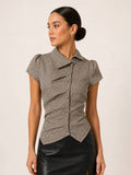 Asymmetrical Plaid Topn